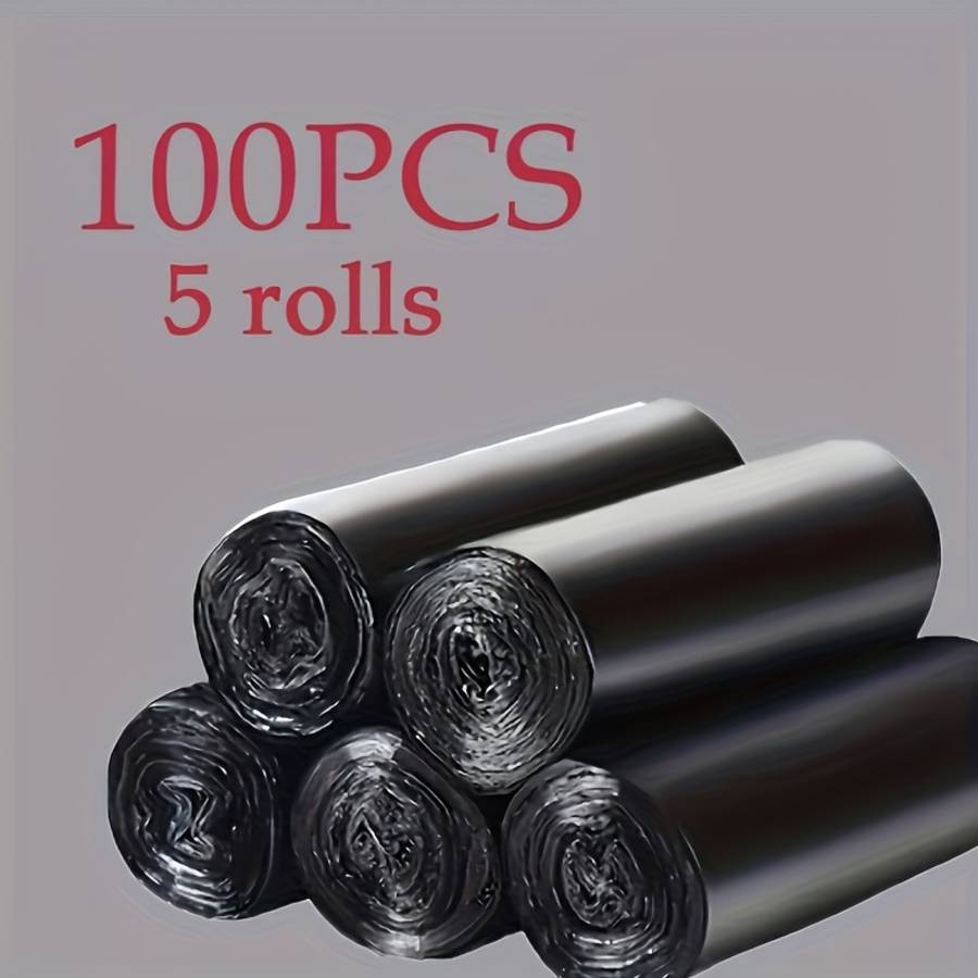 Trash Bag5 Rolls Of 100 Black Pieces