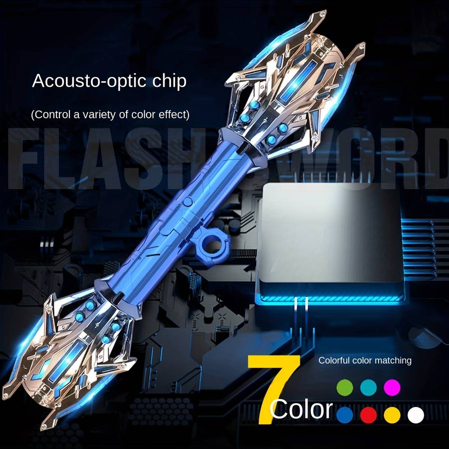 Toy Weapons Color Lightning Star Flash Sword  Aurora Green  [Six  Color Light Switching]