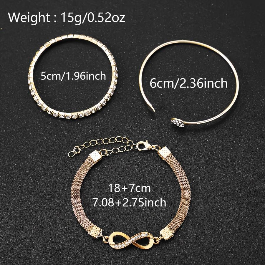 4Pcs Minimalist Roman Numeral Quartz Watch Bracelet Combo Model Golden