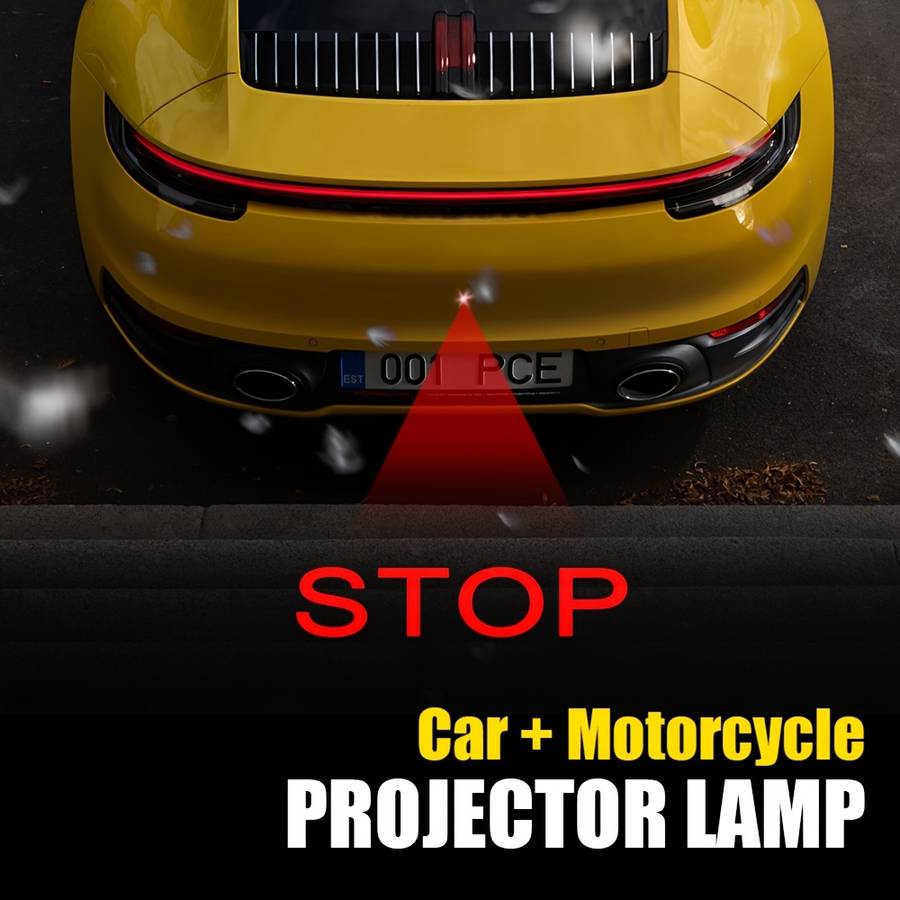 1pc LED Car Projection Light Neon Accent Safety Anti-Collision Lamp 9-36V Hardwired