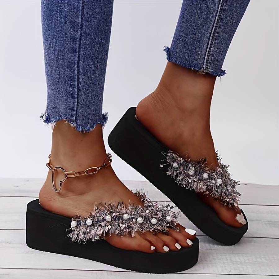 Ladies Summer Flip Flops Black Uk 5