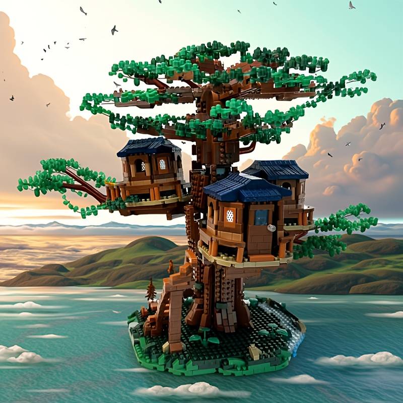 Building Toy Architectural Model Toy Set Model Tree House 1500Pcs