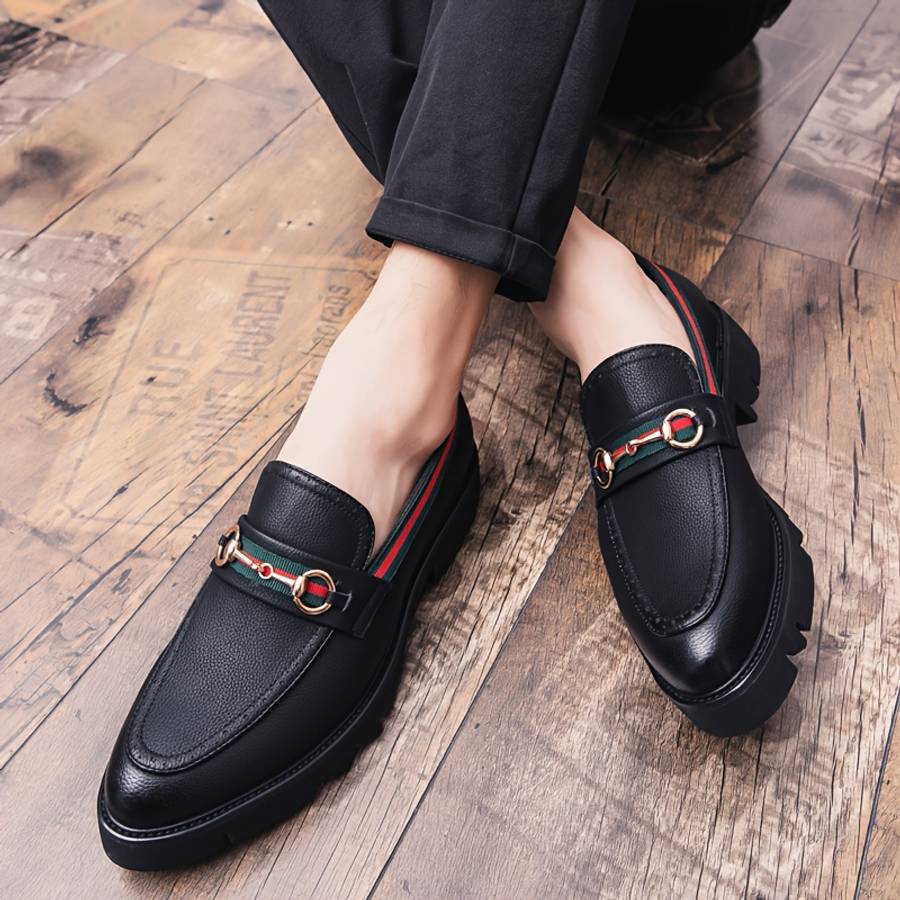 Mens Leather Shoes Color Black Sizeuk 5.5