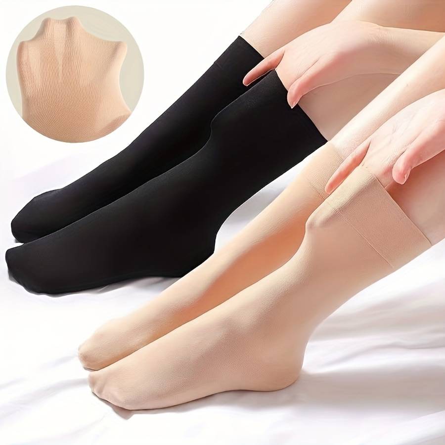 Women S Socks Color Pure Black6 Pairs Size Asian Onesize