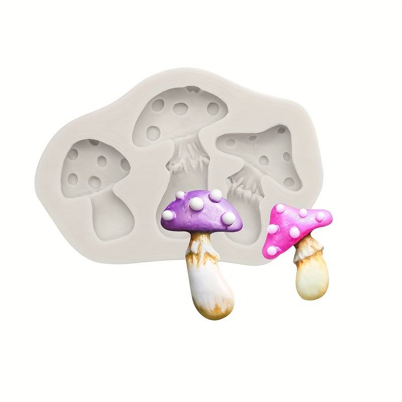 Suitable For Baking Molds Color Grey Model Three In A Row Mushrooms