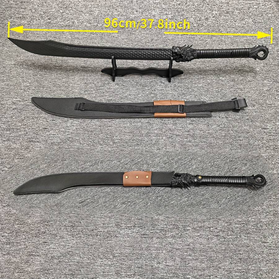 Toy Weapons Color Black Plastic Faucet Long Knife  Add  Display Stand  Add  Pu Leather Case
