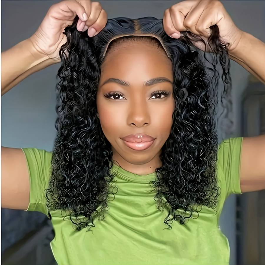 Black Womens Wigs Hair Length 30.48Cm