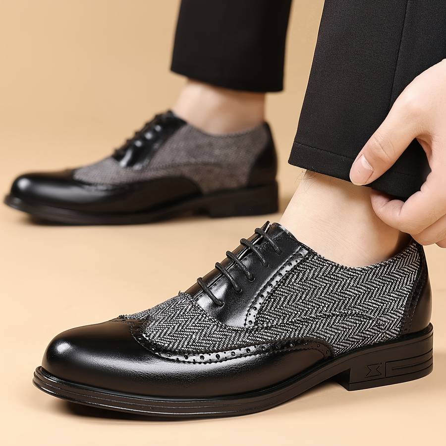 Mens Leather Shoes Color Black Sizeuk 7