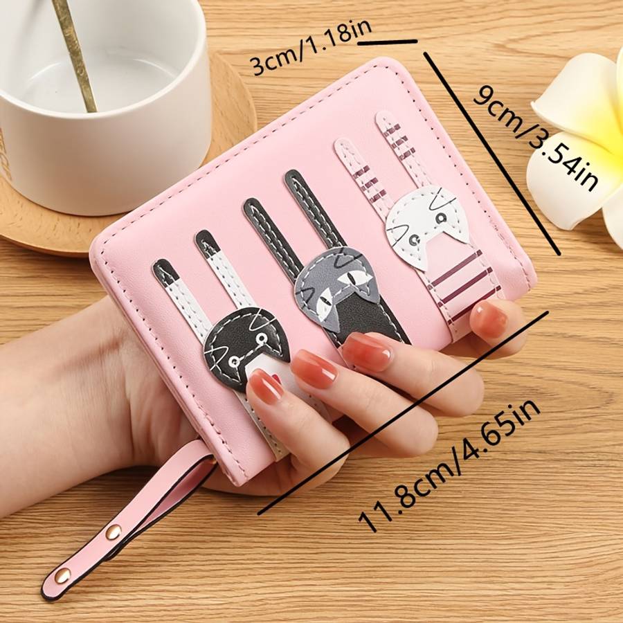 Cute Cartoon Cat Design Synthetic Leather Wallet