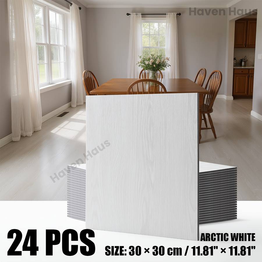 Self Adhesive Floor Stickers Arctic White 24Pcs