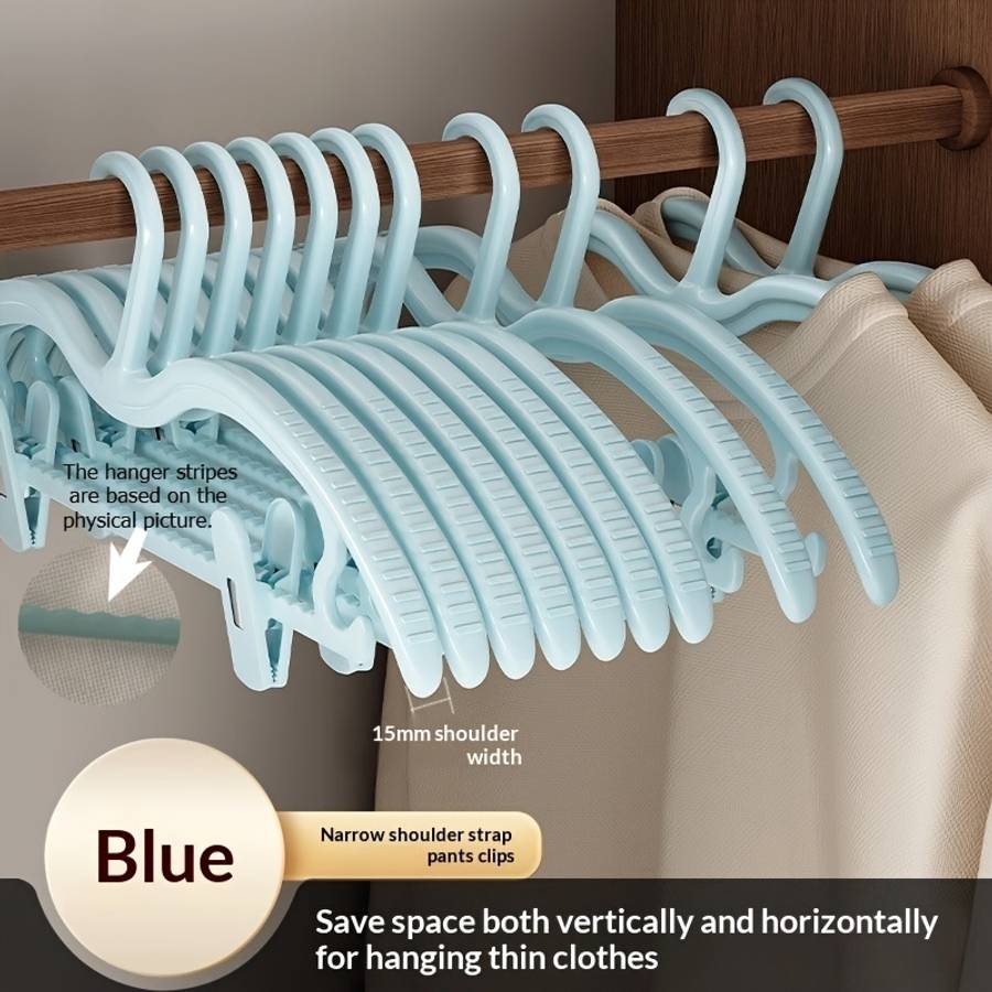 Clothes Rack Narrow Shoulder Purple With Trouser Clip Size 5Pcspack