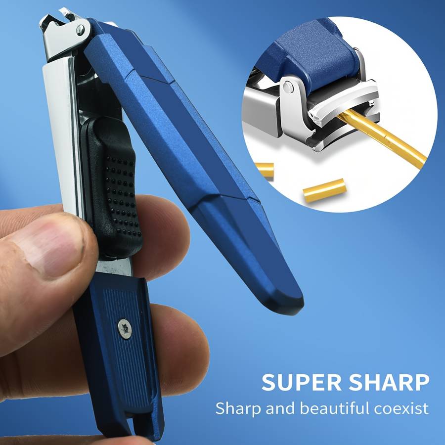1pc Splash-Proof Nail Clippers with Catcher Sharp Curved Blade  File Wide Jaw Stainless Ste