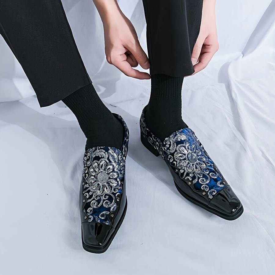 Mens Leather Shoes Color Black Blue Sizeuk 9.5