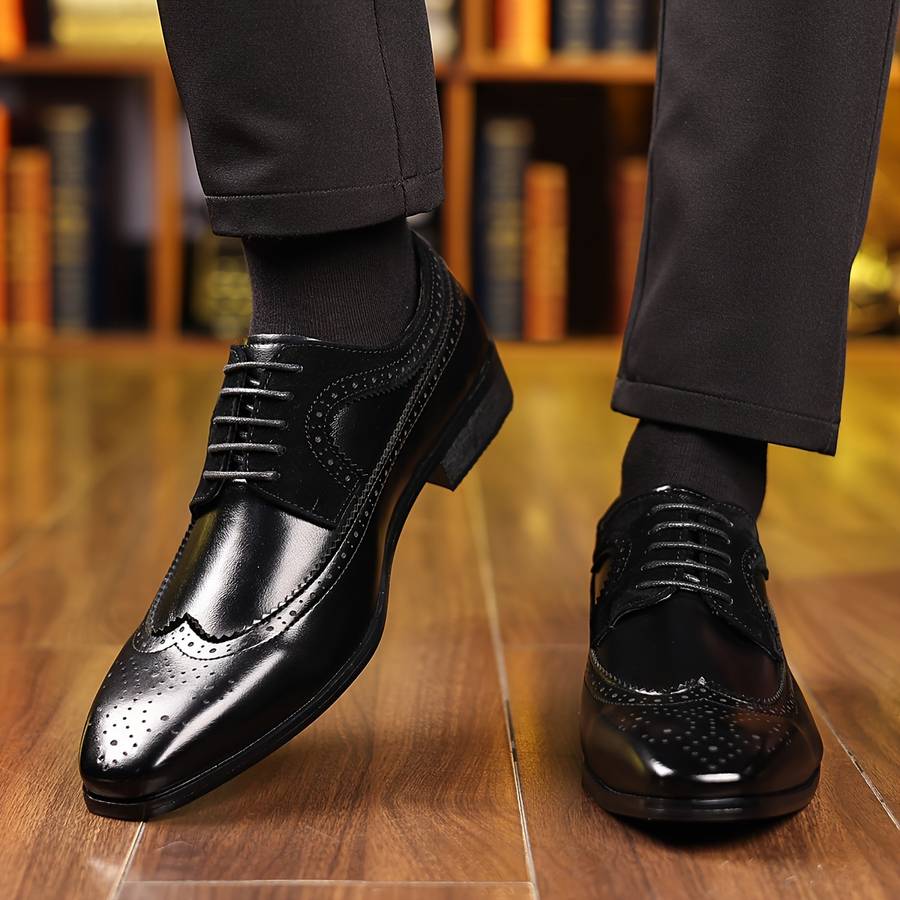 Mens Leather Shoes Color Black Sizeuk 10.5