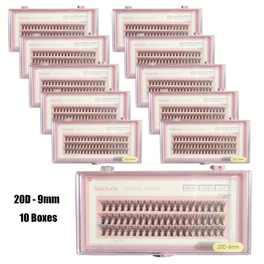 Natural Wispy Individual Lashes Model 20d 12mm 10 Boxes 14mm