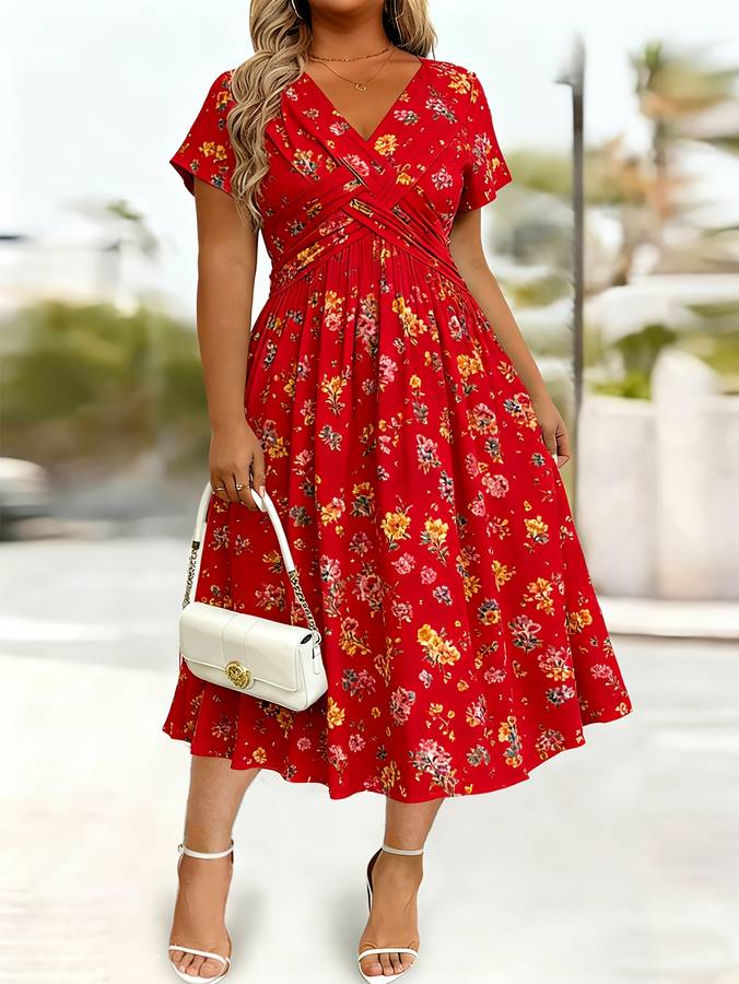Women S Dress Color Red Size 5Xl