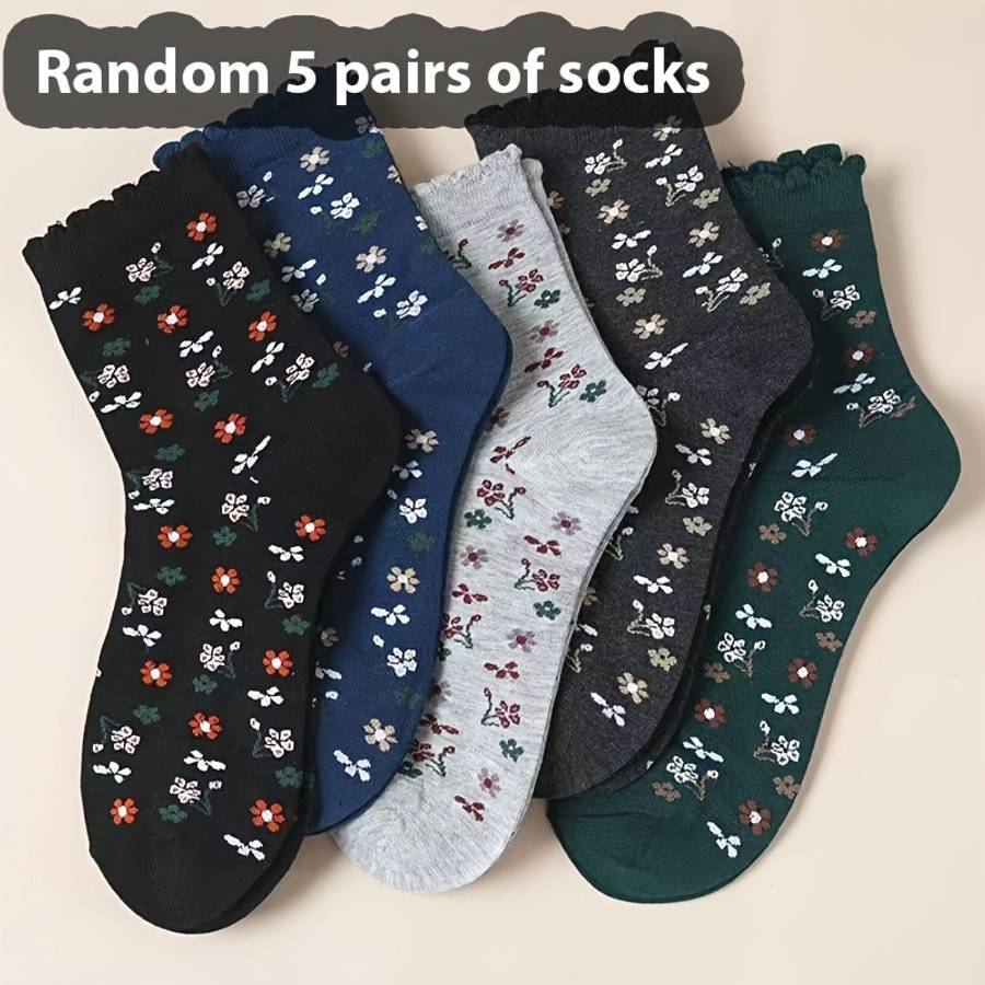 Women S Socks Color Mixed Color5 Pairs Size Onesize