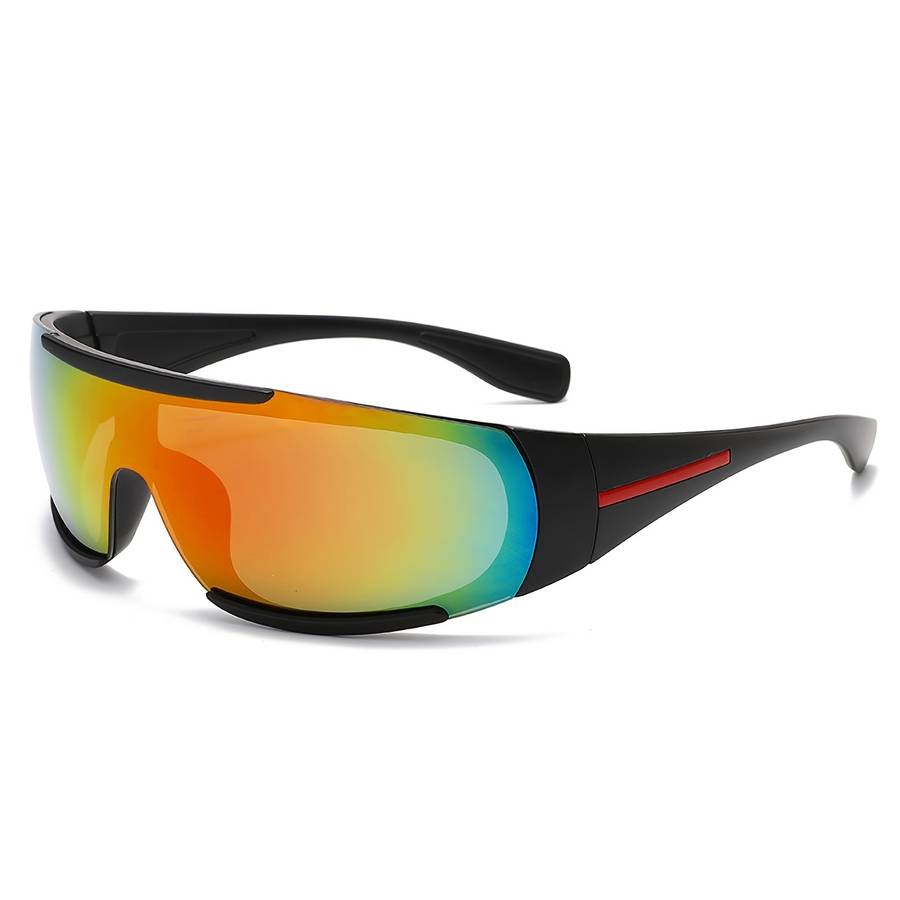 Cycling Glasses Color C5 Black Red Mirror