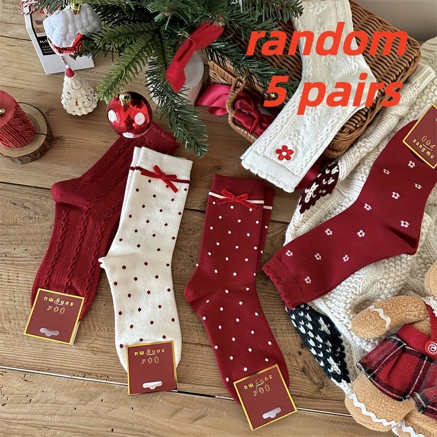 Women S Socks Color Mixed Color 5 Pairs Size Onesize
