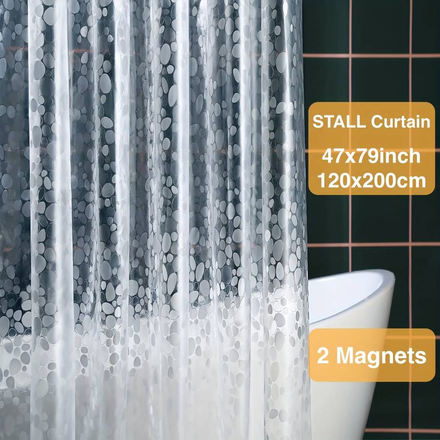 Waterproof Shower Curtain Color Cobblestone Size 71X78.7In180X200Cm