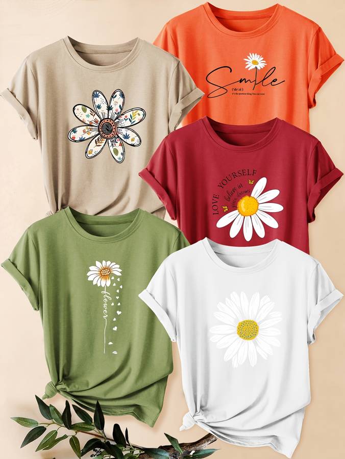Womens T Shirt Color Orange  Red  White  Black  Apricot Size2Xl