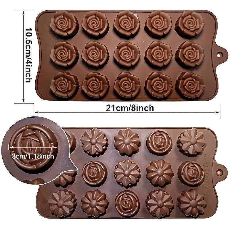 Suitable For Baking Molds Color 2Pcs Chocolate 2Pcs Flowers