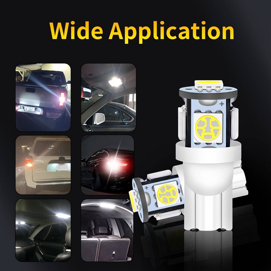 2Pcs White LED Car Turn Signal Bulbs T10 W5W LED