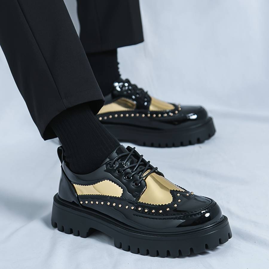 Mens Leather Shoes Color Black Sizeuk 8
