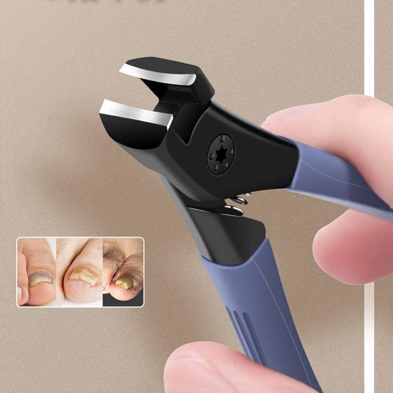 1pc Heavy-Duty Nail Clipper with Protective Cover C Ergonomic Grip Stainless Steel Blade for T