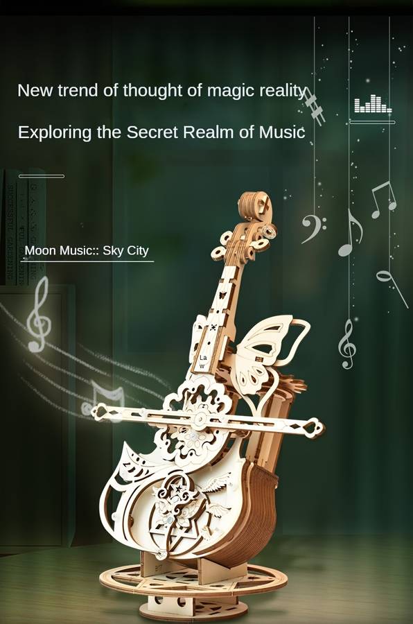 3D Puzzle Musical Instrument Model Style  Butterfly Dream  Cello