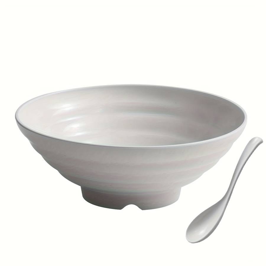Bowl Color 25Cm White  Spoon