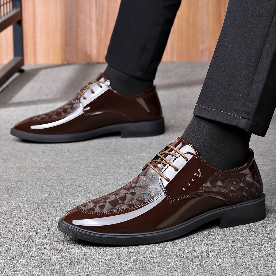 Mens Leather Shoes Color Black Sizeuk 7.5