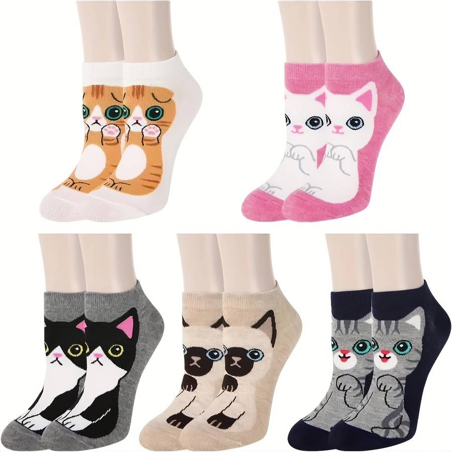 5 Pairs Mixed Color One Size High Elastic Socks