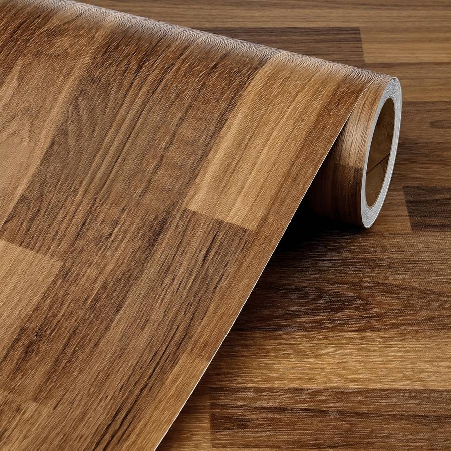 Self Adhesive Floor Stickers Embroidered Walnut Aluminum Foil 40Cm*200Cm