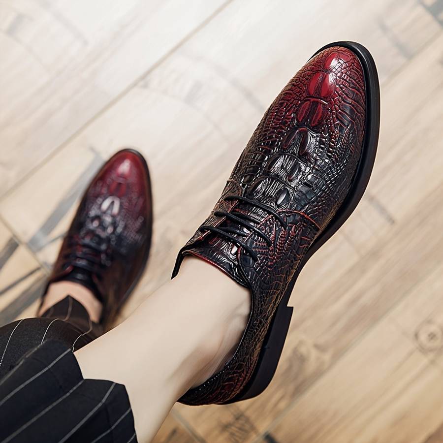 Mens Leather Shoes Color 7262 Wine Red Sizeuk 9.5