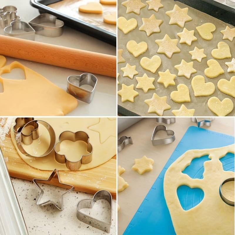 Suitable For Baking Molds Color 12Pcs Stainless Steel Cookie Cutters