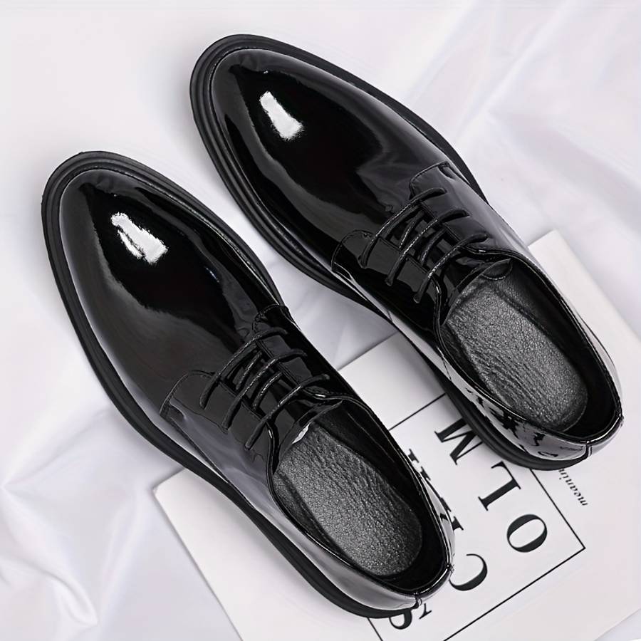 Mens Leather Shoes Color Black Inner Height Increase 8Cm Sizeuk 6.5
