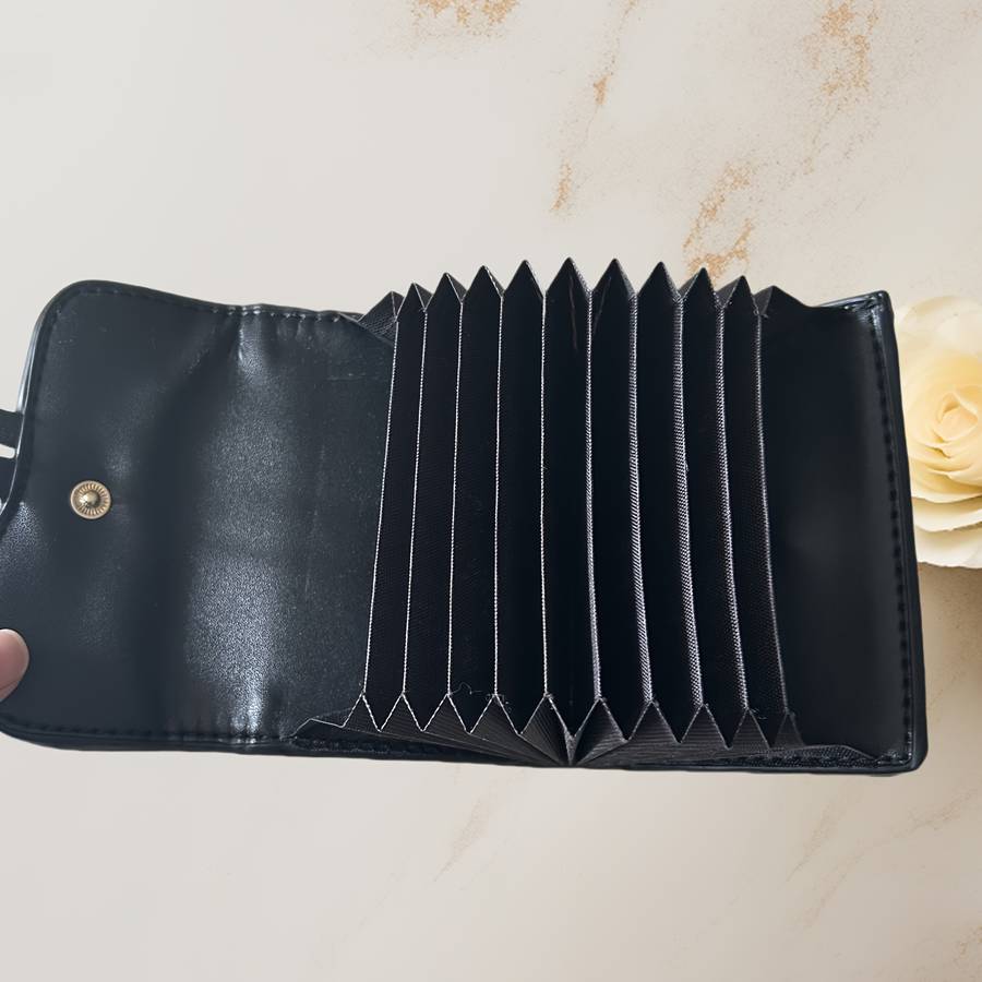 Casual Style Plaid Coin Purse Multi-Card Holder With Snap Closure Polyester Lined Fashionabl