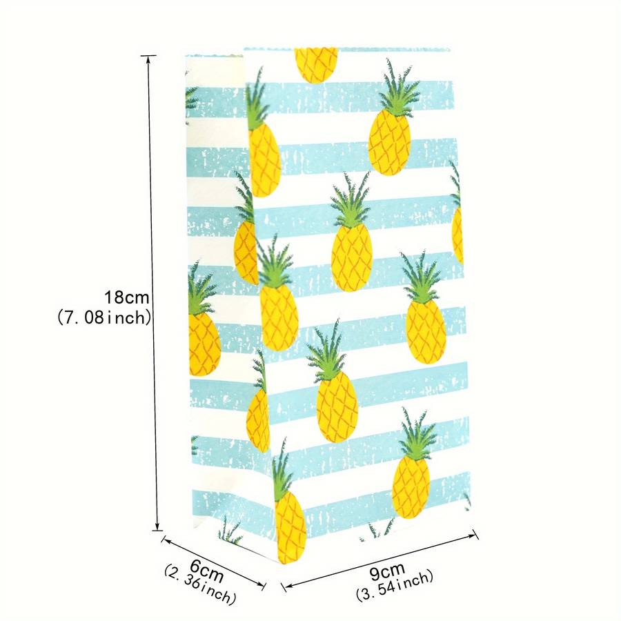 Gift Bags Size 18X9X6Cm 7.08X3.54X2.36Inch  Style Pineapple-12Pcs