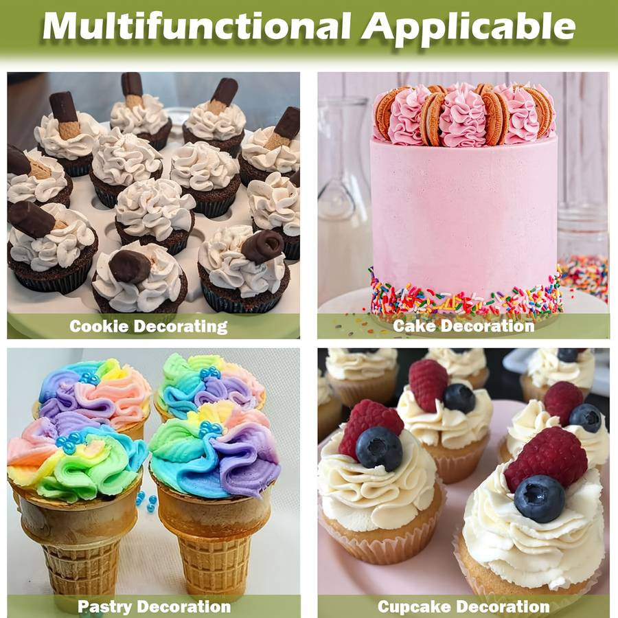 Professional Cake Decorating Head Style 4 Piece Set With Extra Large Mouth