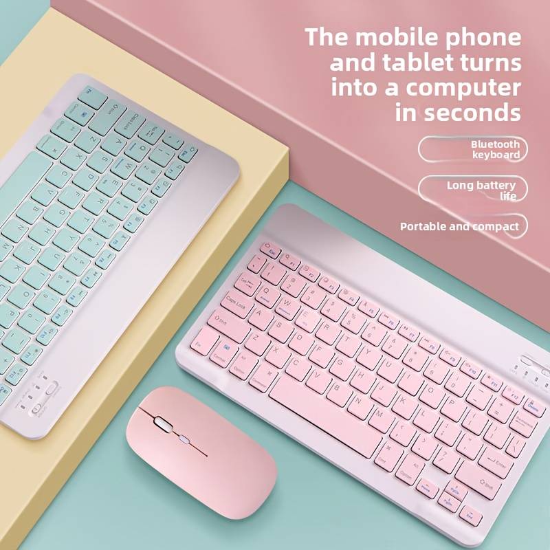keyboard color 10 inch keyboard  add  wireless Bluetooth  add  TypeC charging   pink
