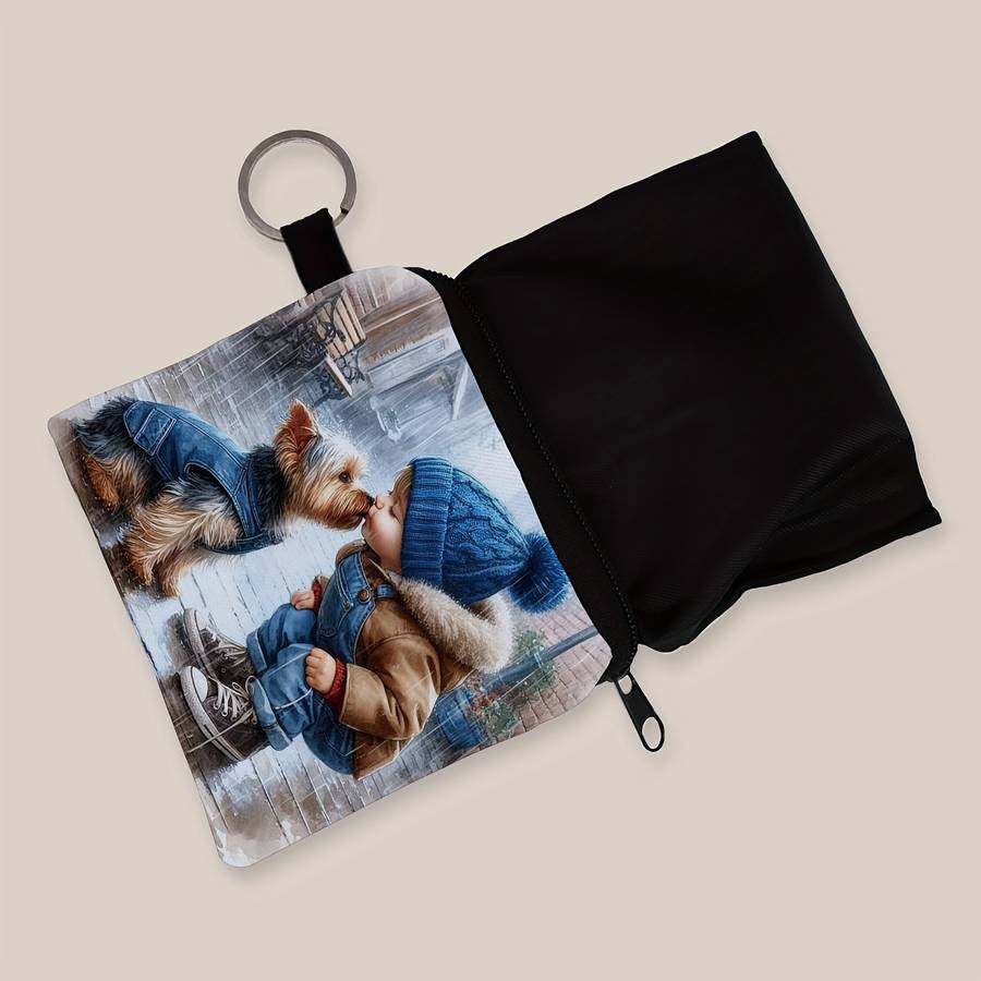 Of Adorable Dog Design Mini Wallet Zippered Small Capacity Portable Multifunctional Coin P