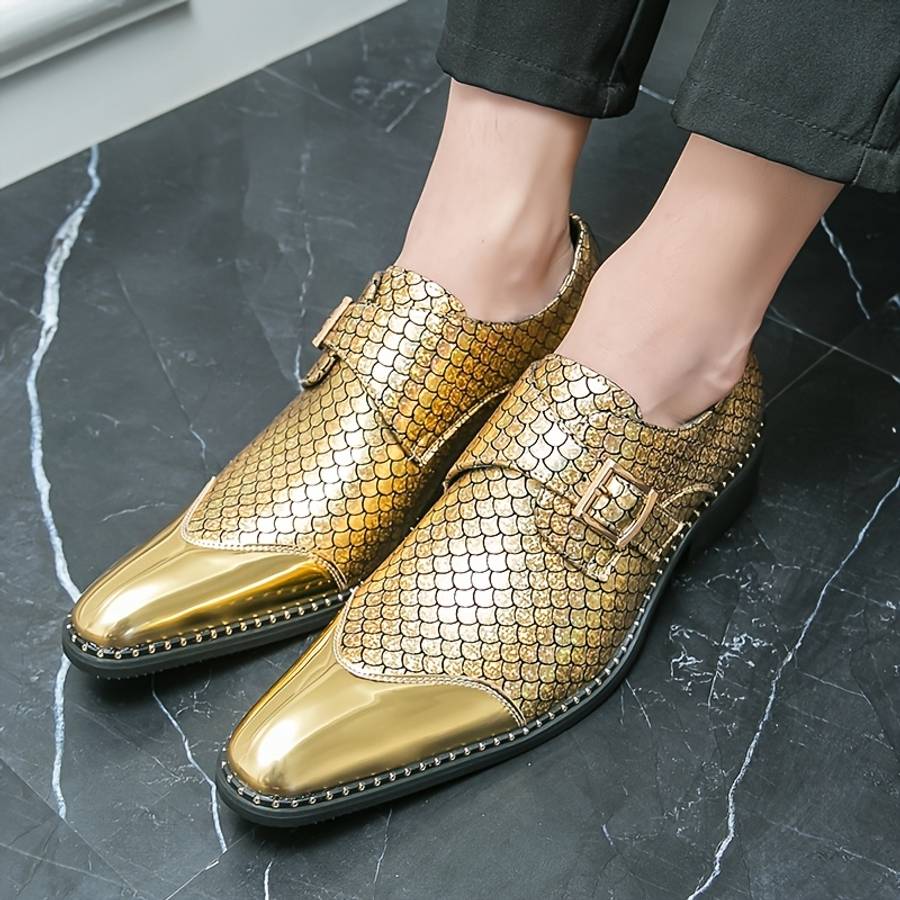 Mens Leather Shoes Color Golden Sizeuk 9.5