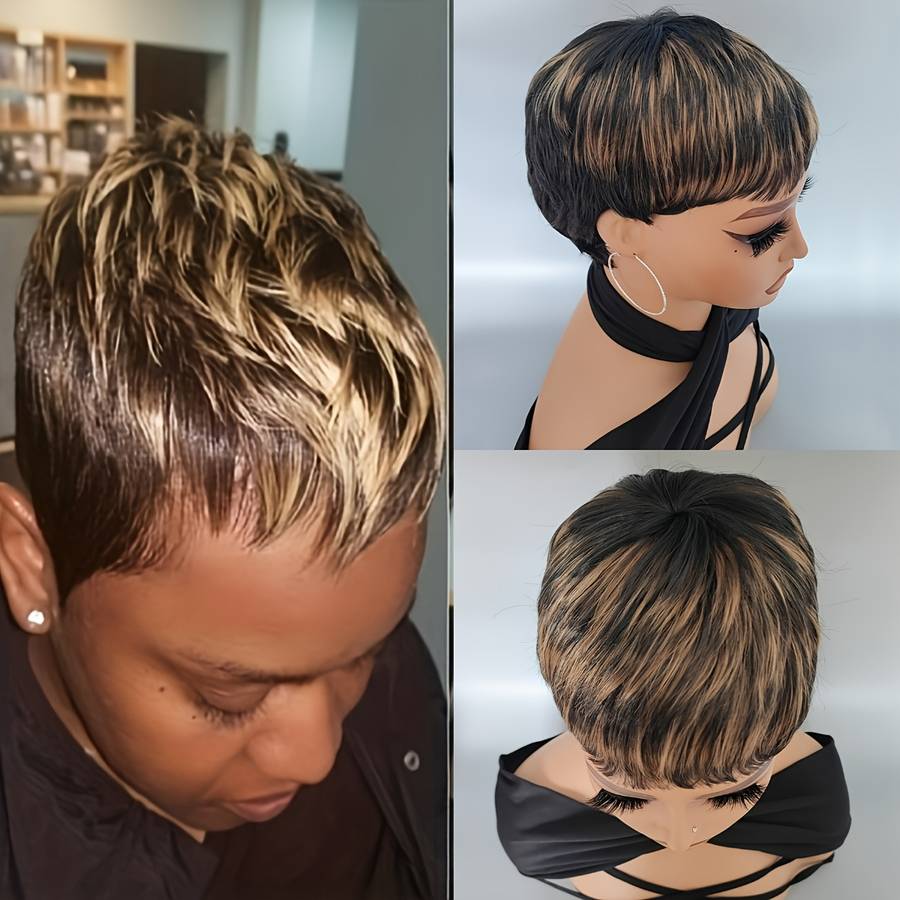 Mixed Color Womens Wigs Hair Length 10.16Cm