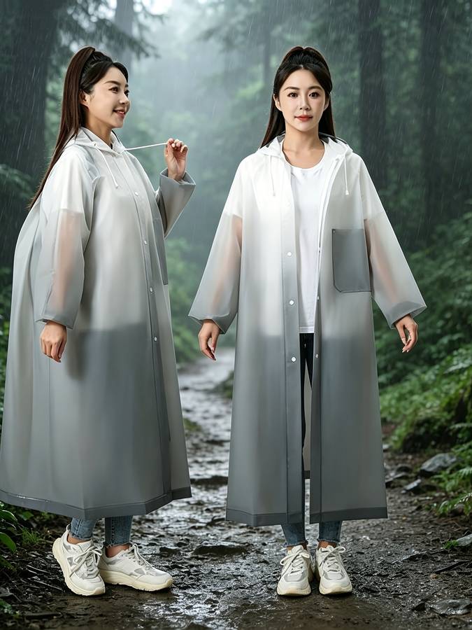 Raincoat Gradient Gray Size Asian L