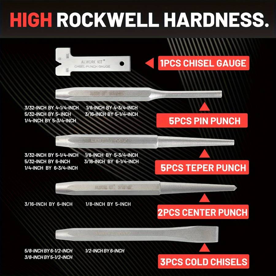 16-Piece Punch And Chisel Set