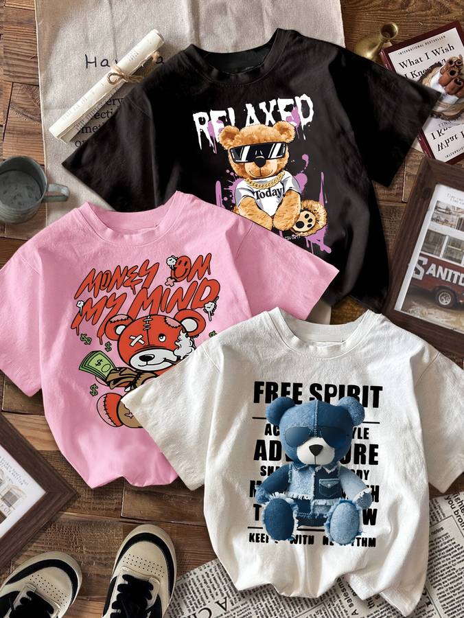 Womens T Shirt Color Black White Pink Sizem