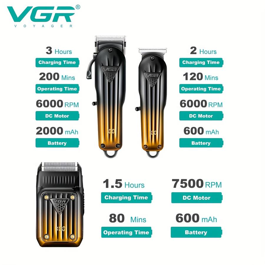 3Pcs Compact Waterproof Sleek Floating Dual Blade Vgr 644 Men'S Daily Grooming