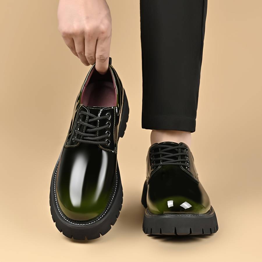 Mens Leather Shoes Color Green Sizeuk 8