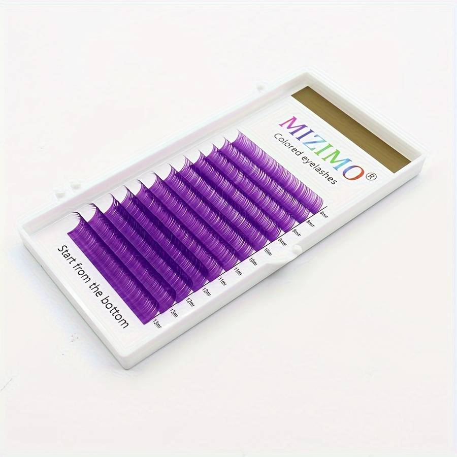 Premium Natural Soft Lash Extensions Color Purple Size 007 D Mix8 13mm